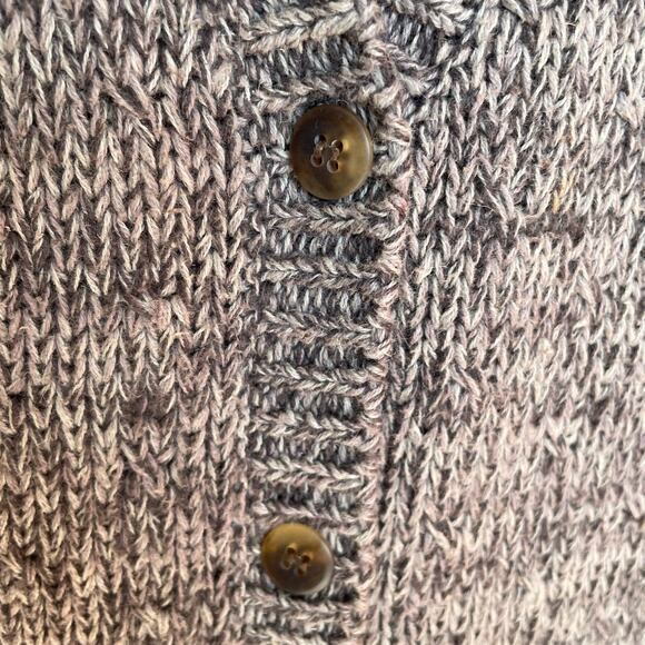 Portraits Northern Isles Ramie Cotton Blend Gray Cardigan Sweater MED Minimalist - Picture 7 of 10